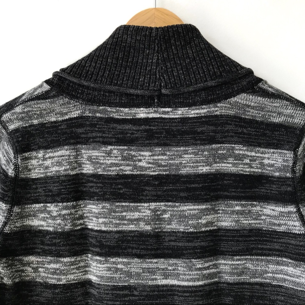 Guess 100% Cotton Striped Shawl Collar Sweater - Picture 5 of 11